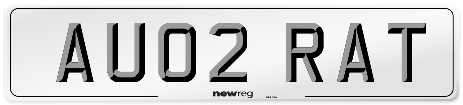 AU02 RAT Number Plate from New Reg